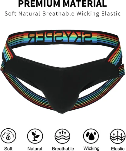Vista 51 de SKYSPER Jock Strap Athletic Supporter para hombres Sexy Jockstrap Ropa interior masculina