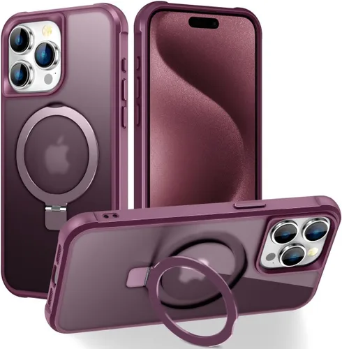 Vista 111 de CHAOFEnG Funda compatible con iPhone 11 Pro Max con soporte, color negro Fundas delgadas de grado militar para iPhone 11 Pro Max con soporte