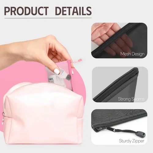 Vista 3 de EASYFUN Bolsas organizadoras de malla con cremallera, Champán, Moda Deporte Exterior