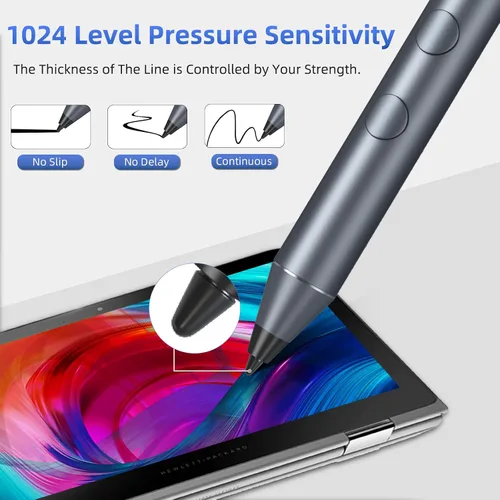 Vista 4 de Lápiz óptico para HP Envy X360 Pavilion X360 Specter X360 Spectre X2 Envy X2 recargable MPP 1.51 Tilt Active Pen con sensibilidad a la presión 1024