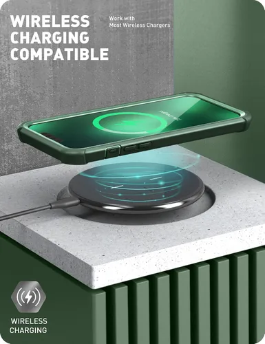 Vista 7 de i-Blason Ares - Funda para iPhone 13 Pro Max de 6.7 pulgadas [protector de pantalla integrado] [protección de grado militar] Funda transparente