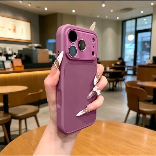 Vista 3 de Funda de silicona líquida para iPhone 17 Pro Max equipada con película protectora de lente, anticolisión suave al tacto y resistente a las manchas