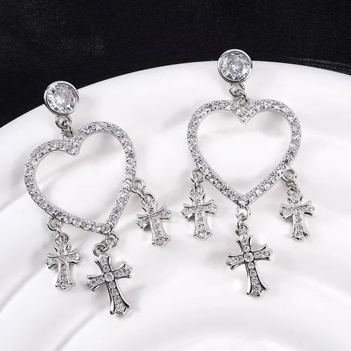 Vista 3 de Cross Earrings Love Zircon Drop Earrings Jewelry Gifts for Women Girls