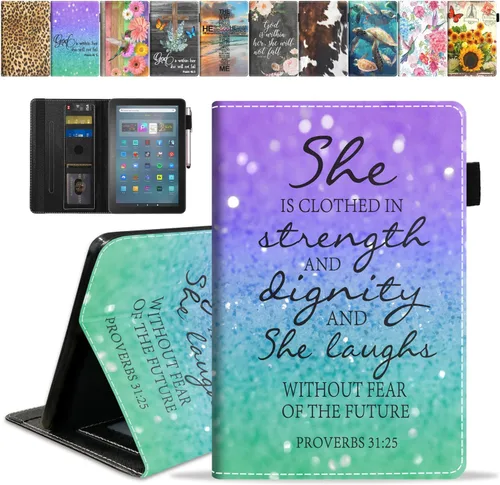 Vista 22 de Funda para tableta Amazon Fire Max 11 (11 pulgadas, 13ª generación, versión 2023) con ranura para tarjetas y apagado y encendido automático, funda