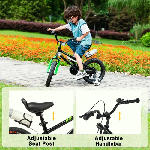 Vista 4 de Glerc Fantacy Kids Bike, 12-20 Inch Children Bicycle for 2-13 Years Old Boys Girls, Kids Bicycle with Water Bottle Holder & Headlight & Training