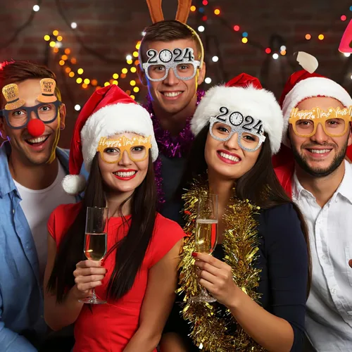 Vista 3 de ABOOFAN Gafas de papel 2024 Gafas de Año Nuevo 2024 Gafas de Año Nuevo 2024 Gafas de fiesta Gafas de fotografía 2024 Número Gafas de papel 2024