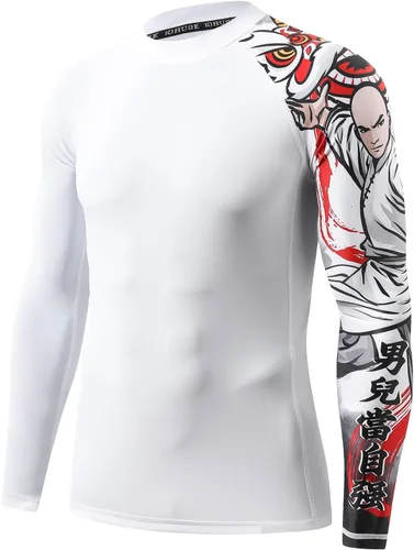 Vista 11 de HUGE SPORTS Camiseta de protección contra erupciones de manga larga para hombre UPF 50+ con protección UV, de secado rápido, con costuras