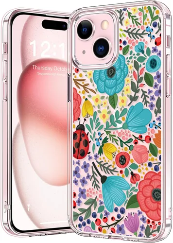 Vista 72 de bicol - Funda protectora a prueba de golpes para iPhone 15 Plus, funda delgada de acrílico transparente y diseños modernos para niña y mujer, 6.7
