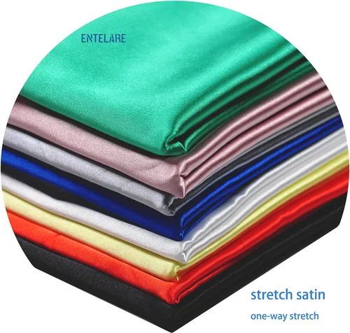 Vista 3 de The Yard Entelare - Tela de satén elástica para decoración de vestidos de novia y manualidades, 47 pulgadas de ancho (champán, 1 yarda)