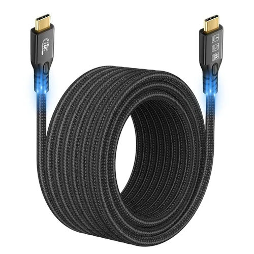 Vista 12 de Cable USB C 3.2 Gen 2X2 20Gbps, tipo C 4K a 60Hz UHD Video 5A/240W PD3.1 Carga rápida con E-Marker Compatible con Thunderbolt 3/4 MacBook Pro