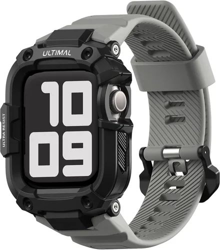 Vista 17 de ULTIMAL Correa resistente compatible con Apple Watch Band de 1.614 pulgadas, 1.575 pulgadas, SE3 SE2 SE Series 9/8/7/6/5/4 con funda, correa a
