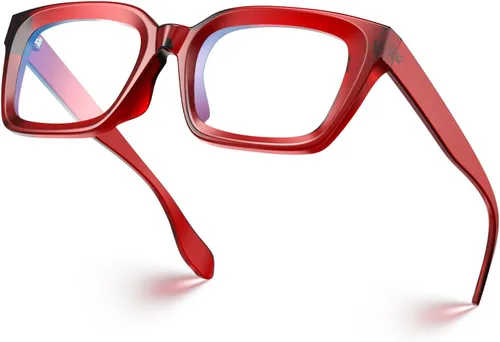 Vista 8 de VISOONE MONTANA - Lentes cuadrados gruesos con bloqueo de luz azul con antideslumbramiento para mujeres trabajadoras y hombres
