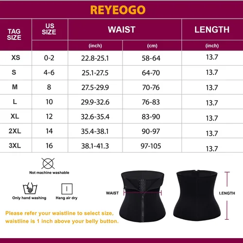 Vista 7 de REYEOGO Mujeres Shapewear Cinchers Cintura Entrenador Control de la barriga Underbust Corsé Cinturón Envoltura Cuerpo Shaper Faja de Entrenamiento
