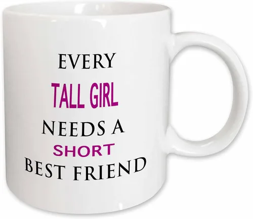 Vista 12 de 3dRose EVERY TALL GIRL NEEDS A SHORT BEST FRIEND 11oz Two-Tone Blue Mug
