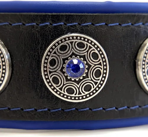 Vista 5 de Bestia Bijou - Collar de cuero para perro, collar de perro suave de 2 pulgadas de ancho con cojín ortopédico para mayor durabilidad y comodidad