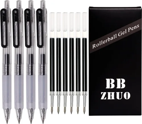 Vista 8 de Bolígrafos de 0.7 puntos medios de escritura suave, rodillo de gel fino, tinta negra, bolígrafos retráctiles para escribir diario, trabajo