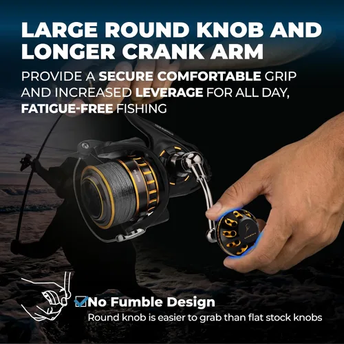 Vista 3 de GOMEXUS Power Handle for Daiwa BG 1500-8000 (Choose Option for Different Size)【Notice】 Not for BG SW. Please do not Adapt to Other reels to Avoid