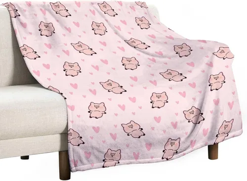 Vista 20 de Manta de cerdo para regalo, manta de franela polar de 30 x 40 pulgadas, suave para niñas, niños y adultos, ligera, cómoda, cálida manta con temática