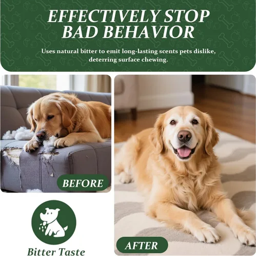 Vista 6 de Aerosol sin masticar para perros, paquete de 2 unidades de 3.4 fl oz, spray de manzana amarga para dejar de masticar, lamer, morder muebles