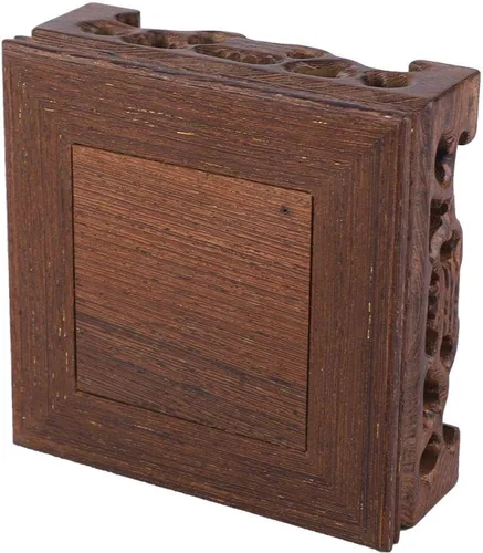 Vista 6 de Ejoyous Base de jarrón de madera, base de madera rústica retro, soporte de exhibición de jarrón de pedestal pequeño, soporte de exhibición de madera