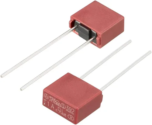 Vista 4 de uxcell® 10pcs DIP montado en miniatura cuadrado lento golpe micro fusible T1A 1A 250V rojo