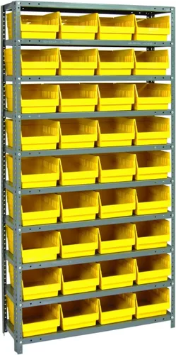 Vista 81 de Quantum QSBU-245BK Heavy Duty Shelving Unit with (7) Shelves and (24) QUS245 Black Bins for Garage Warehouse Storage Distribution 400 lb Load
