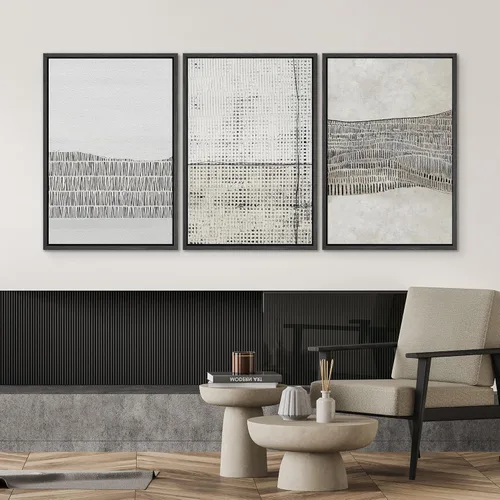 Vista 611 de SIGNWIN Lienzo enmarcado para pared, juego de arte neutro de bosque brumoso, ilustraciones en tono tierra, arte moderno, decorativo, bohemio