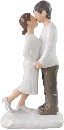 Vista 10 de jinhuoba Figuras románticas para parejas, escultura pintada a mano, el mejor regalo de San Valentín, matrimonio, aniversario, boda, compromiso