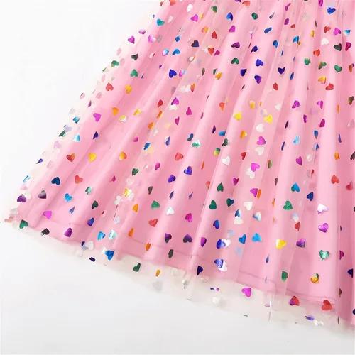 Vista 5 de Vestidos de verano casuales de manga corta con tutú de unicornio para niñas de 4 a 12 años