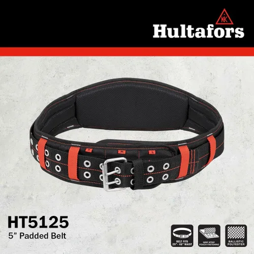 Vista 3 de Hultafors Work Gear HT5125 - Cinturón acolchado de tela de malla de aire (5 pulgadas)
