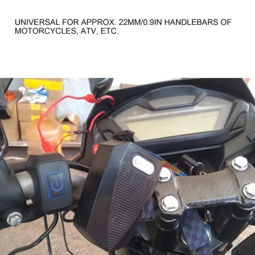 Vista 3 de Yctze Interruptor de manillar de motocicleta de 0.866 in, botón de control universal para faros delanteros (metal ABS) (azul)