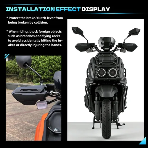 Vista 13 de Mokuo - Guardamanos de motocicleta para Yamaha Zuma 125 2022-2023 – Deflector de viento en manillar, protector de mano