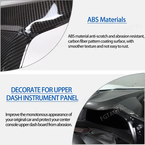Vista 3 de Cubierta de panel de instrumentos interior superior para Chevrolet Corvette C8 Stingray 2020-2024, marco decorativo de tablero de instrumentos
