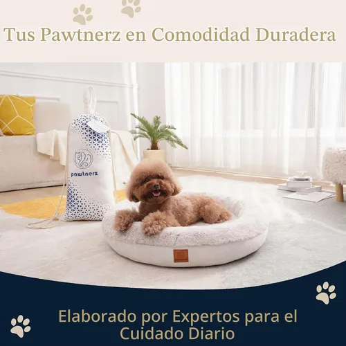 Vista 2 de Cama Redonda en Forma de Dona para Perros – Camas Ortopédicas de Lujo para Perros con Espuma Viscoelástica – Cama de Mascotas con Bulto Calmante