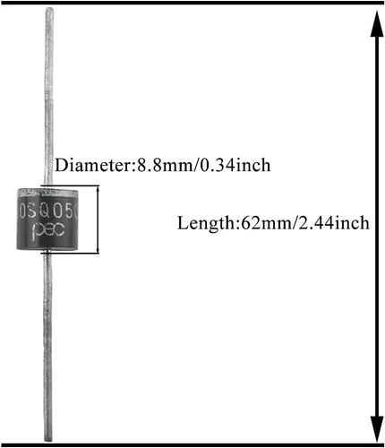 Vista 2 de Acoeitl 10SQ050 Recuperación Rectificador Electrónico Diodos Axial 10A 50V Fácil Fijación Soldadura Mantener Niebla Alambre Brillante Señales