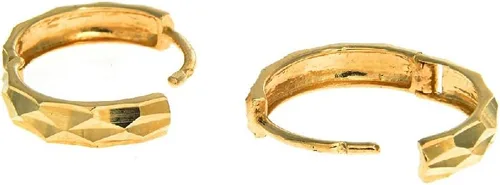 Vista 3 de Ritastephens - Pendientes de aro de oro sólido de 14 quilates, talla diamante, 0.079 x 0.472in, color amarillo o blanco