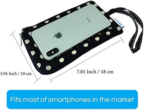 Vista 2 de Tainada Bolso de mano para teléfono para mujer, con doble cremallera, cartera para iPhone 15 Pro Max, 15 Plus, Samsung S23+