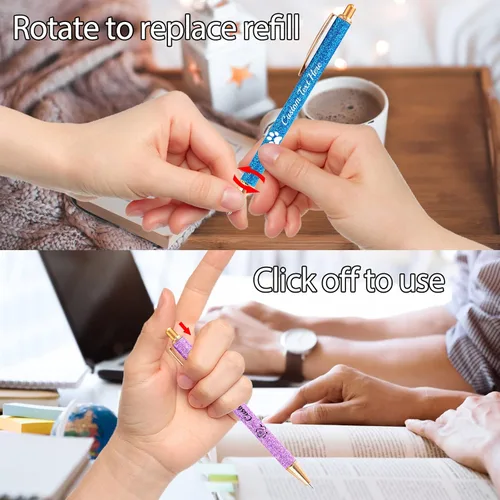 Vista 5 de Aolun 10 bolígrafos personalizados con nombre, bolígrafo retráctil con mensaje de texto para mujeres, enfermeras, escritura, cumpleaños, graduación