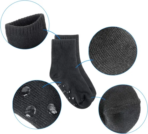 Vista 8 de Tenpluszero 12 pares de calcetines antideslizantes para niños pequeños con puños para bebés niños y niñas