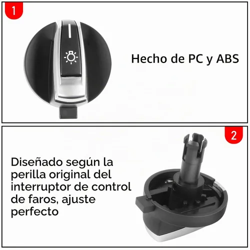 Vista 3 de Jaronx Compatible con perilla de control de faros delanteros BMW