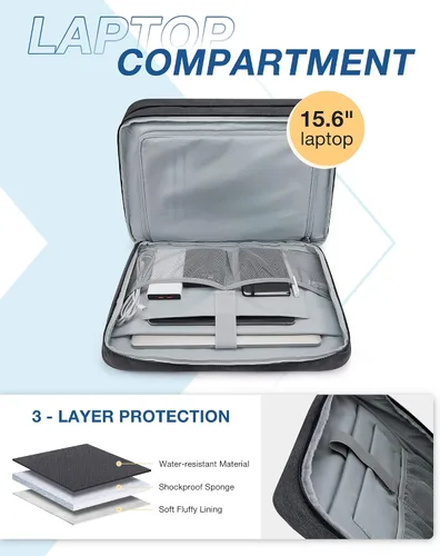 Vista 3 de BAGSMART Bolsa de lona grande para el fin de semana con bolsa de zapatos, puede contener laptop de 15.6 pulgadas, bolsa de mano para viajes