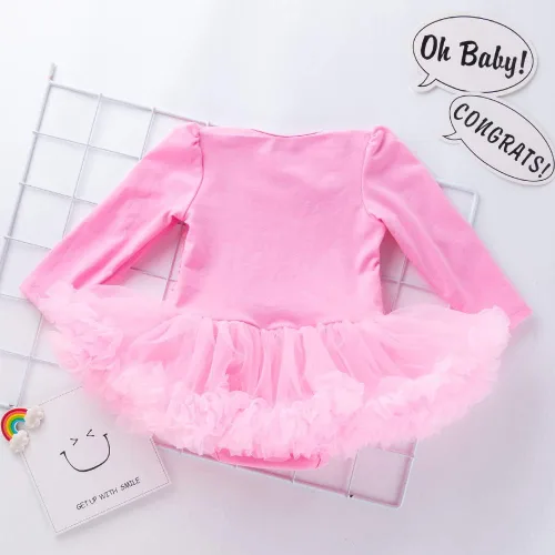 Vista 5 de HUAANIUE Newborn Baby Girl Christmas Outfit Romper Tutu Dress With Headband Birthday