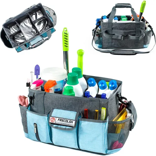 Vista 15 de Organizador de Limpieza para Suministros de Limpieza con Bolsillos para Artículos Esenciales de Limpieza del Hogar, Organizador de Limpieza, Bolsa