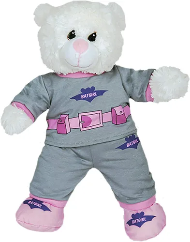 Vista 2 de Batgirl PJ's W/Slippers - Conjunto de ropa de oso de peluche que se adapta a la mayoría de 14 a 18 pulgadas Build-A-Bear y haz tus propios animales