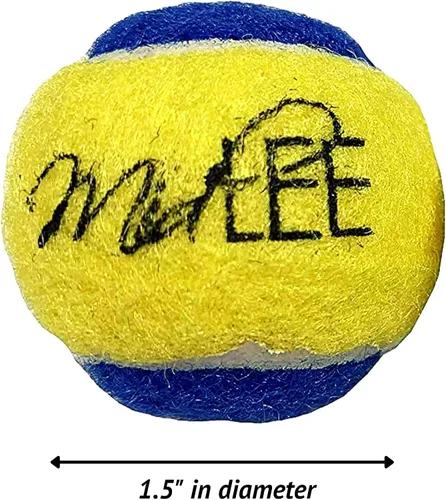Vista 7 de Midlee Pelotas de tenis para perros XS, 1.5 pulgadas, azul/amarillo, paquete de 12
