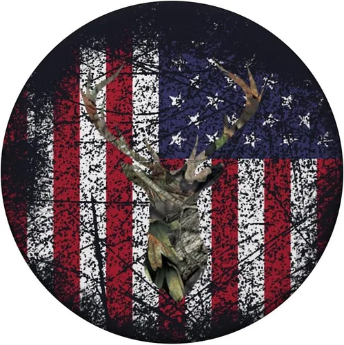 Vista 3 de Deer Buck - Bandera de Estados Unidos para caza, camuflaje, color marrón, rojo, blanco, azul, PopSockets Grip y Stand para teléfonos y tabletas