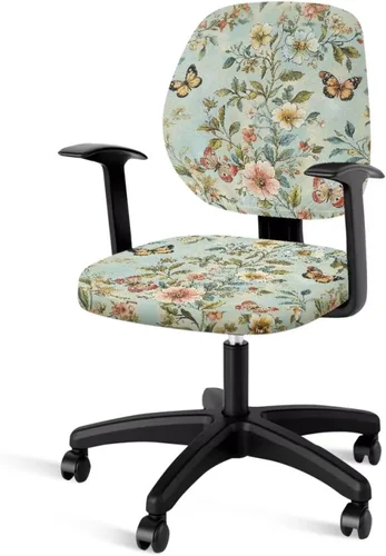 Vista 43 de Funda protectora elástica para silla de oficina con diseño de hongos artísticos, funda giratoria elástica para silla de escritorio, adecuada