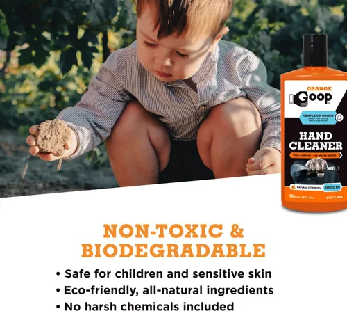 Vista 7 de GOOP Limpiador de manos sin agua multiusos líquido naranja - Botella abatible de 16 oz