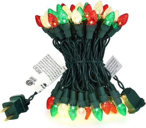Vista 11 de Luces de Navidad Moradas G15 Luz de Globo en Cadena 50 LED 4.1m Enchufe Luces de Hadas Luces de Árbol de Halloween para Uso en Interiores y Púrpura