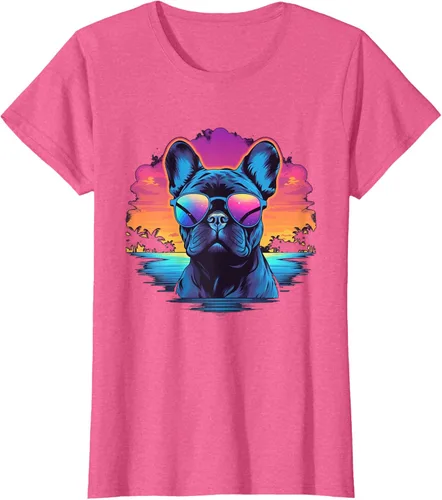 Vista 40 de Camiseta de perro Bulldog Francés para hombres y mujeres, Negro